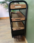 Industrial Style 3 Tier Drinks Trolley On Wheels (SKU76)