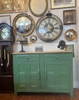 Vintage Priory Style Wooden Sideboard Painted Green (SKU028)