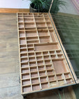 Industrial Style Coffee Table On Wheels Glass Display Storage Top (SKU71)