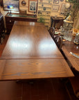 Vintage Oak Refectory Draw Leaf Wooden Dining Table (SKU24)