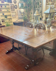 Vintage Oak Refectory Draw Leaf Wooden Dining Table (SKU24)