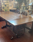 Vintage Oak Refectory Draw Leaf Wooden Dining Table (SKU24)
