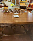 Vintage Oak Refectory Draw Leaf Wooden Dining Table (SKU24)