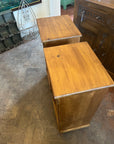 Pair Antique Pine Tall French Night Stands (SKU157)