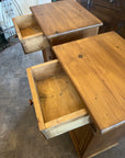 Pair Antique Pine Tall French Night Stands (SKU157)