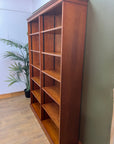 Tall Double Bay Yew Wood Vintage Bookcase (SKU134)