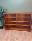 Long Double Bay Yew Wood Vintage Bookcase (SKU122)