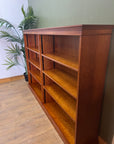Long Double Bay Yew Wood Vintage Bookcase (SKU122)