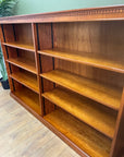 Long Double Bay Yew Wood Vintage Bookcase (SKU122)