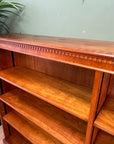 Long Double Bay Yew Wood Vintage Bookcase (SKU122)