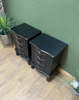 Pair Black/Gold Rococo Style Bedside Drawers (SKU172)