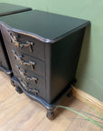 Pair Black/Gold Rococo Style Bedside Drawers (SKU172)