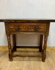 Carved Oak Console Table With 1 Drawer (SKU86)