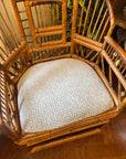 Vintage Bamboo Cane Brighton Pavilion Style Armchair With Removable Cushion (SKU251)