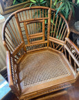 Vintage Bamboo Cane Brighton Pavilion Style Armchair With Removable Cushion (SKU251)