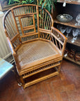 Vintage Bamboo Cane Brighton Pavilion Style Armchair With Removable Cushion (SKU251)