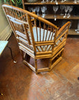 Vintage Bamboo Cane Brighton Pavilion Style Armchair With Removable Cushion (SKU251)