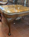 Burr Walnut Coffee Table With Ornately Carved Cabriole Legs (SKU69)