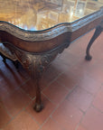 Burr Walnut Coffee Table With Ornately Carved Cabriole Legs (SKU69)