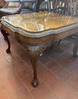 Burr Walnut Coffee Table With Ornately Carved Cabriole Legs (SKU69)