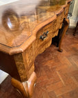 Burr Walnut Console Table By Maple & Co With Cabriole Legs (SKU68)