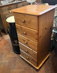 Narrow Pine Chest Of Five Drawers (SKU161)