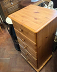 Narrow Pine Chest Of Five Drawers (SKU161)