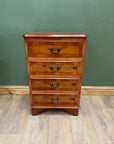 Vintage Yew Wood Small Chest Drawers / Bedside (SKU171)