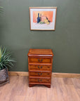 Vintage Yew Wood Small Chest Drawers / Bedside (SKU171)