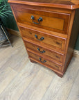 Vintage Yew Wood Small Chest Drawers / Bedside (SKU171)