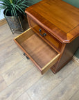 Vintage Yew Wood Small Chest Drawers / Bedside (SKU171)