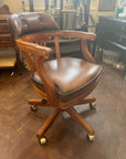 Leather Executive Captains Chair Swivel Adjustable Height (SKU137)