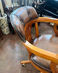 Leather Executive Captains Chair Swivel Adjustable Height (SKU137)