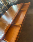 Antique Style Yew Wood Partners Desk Leather Top With Key (SKU136)
