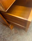 Antique Style Yew Wood Partners Desk Leather Top With Key (SKU136)
