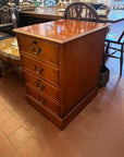 Yew Wood Deep Drawer Filing Cabinet With Key (SKU141)