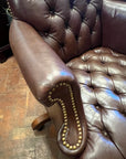 Leather Vintage American North Hickory Chair Swivel Adjustable Height (SKU139)