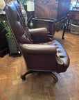 Leather Vintage American North Hickory Chair Swivel Adjustable Height (SKU139)