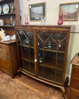 Vintage Walnut Glazed Display Cabinet With Key (SKU63)