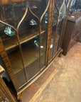 Vintage Walnut Glazed Display Cabinet With Key (SKU63)