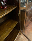 Vintage Walnut Glazed Display Cabinet With Key (SKU63)