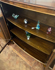 Vintage Walnut Glazed Display Cabinet With Key (SKU63)