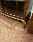 Vintage Walnut Glazed Display Cabinet With Key (SKU63)