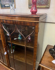 Vintage Walnut Glazed Display Cabinet With Key (SKU63)