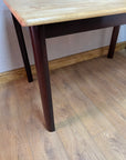 Vintage Oak Dining Table Painted Brown Legs (SKU56)