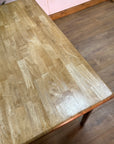 Vintage Oak Dining Table Painted Brown Legs (SKU56)