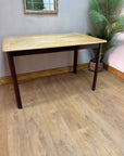 Vintage Oak Dining Table Painted Brown Legs (SKU56)