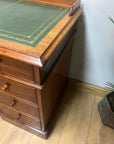 Antique Victorian Twin Pedestal Desk Leather Top (SKU124)