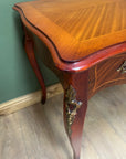 Vintage French Style Mahogany Serpentine Fronted Writing Desk (SKU129)