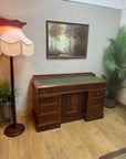 Antique Victorian Twin Pedestal Desk Leather Top (SKU124)